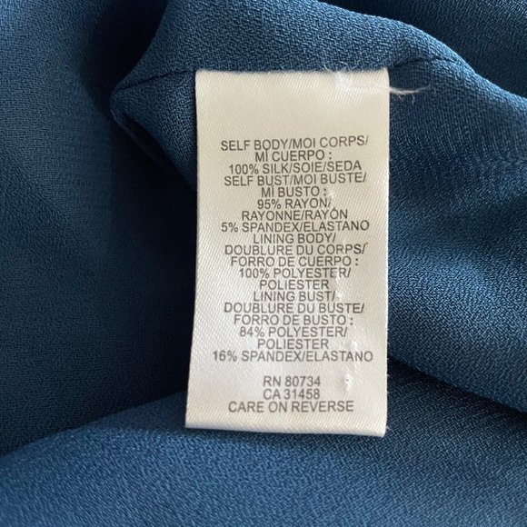 BCBGMAXAZRIA Black & Blue Silk Formal Embroidered Bubble Hem Dress Size 2 - Picture 5 of 7